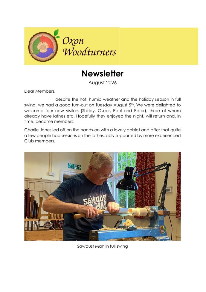 Newsletter August 2026