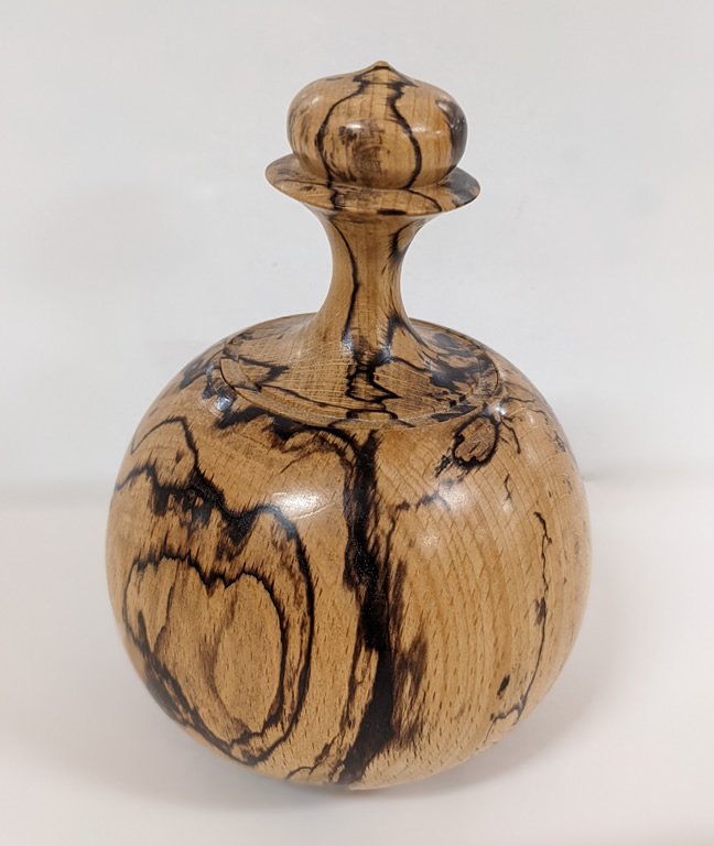 Spalted beech pot, made by Dave Rolstone